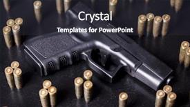  Presentation with automatic cars - Audience pleasing slides consisting of gunfire - ammunition and automatic handgun backdrop and a dark gray colored foreground