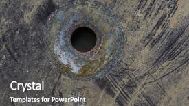  Presentation with bullet list - Audience pleasing presentation theme consisting of gunfire - bullet hole in steel backdrop and a dark gray colored foreground