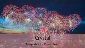  Presentation with dark night - Beautiful theme featuring gunfire - people on palace bridge look backdrop and a coral colored foreground