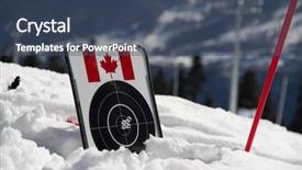  Presentation with canadian - Beautiful slide deck featuring gunfire - target for biathlon backdrop and a ocean colored foreground