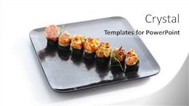  Presentation with seaweed - PPT theme featuring gunkan-sushi-gunkan-maki-sushi background and a white colored foreground