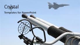  Presentation with ready - Beautiful PPT theme featuring gunner ready to shoot down backdrop and a light blue colored foreground