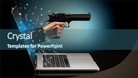  Presentation with sparkle effects - Audience pleasing presentation design consisting of guns suits - hand with gun coming backdrop and a ocean colored foreground