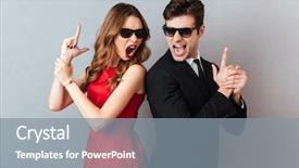  Presentation with catholic couple silhouette of young - Slide set consisting of guns suits - portrait of an furious young background and a gray colored foreground