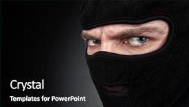  Presentation with black man - Presentation design consisting of gunslinger - man in a mask background and a black colored foreground