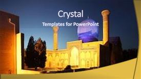  Presentation with uzbekistan - PPT theme having gur e amir - mausoleum of tamerlane timur and his family at night samarkand uzbekistan background and a navy blue colored foreground