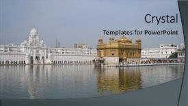  Presentation with india temple - Presentation theme with gurdwara - golden temple in amritsar background and a light blue colored foreground