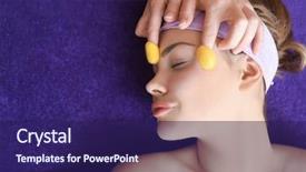  Presentation with silkworm - Slide set featuring gusanos - face massage with silkworm cocoons background and a navy blue colored foreground