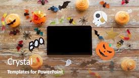  Presentation with holidays - Theme featuring gusanos - holidays technology and party concept background and a coral colored foreground