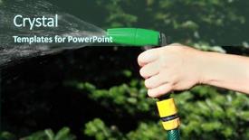  Presentation with plants and animals - Amazing theme having gushing - hand watering the plants backdrop and a ocean colored foreground