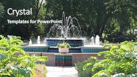  Presentation with park - Beautiful slides featuring gushing - large fountain in a middle backdrop and a dark gray colored foreground