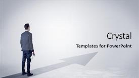  Presentation with way - Slide set enhanced with gushing - man with object in his background and a white colored foreground