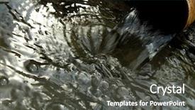  Presentation with old rusty pipe - Slide deck featuring gushing - stream of artesian water background and a dark gray colored foreground