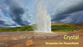  Presentation with steam - Slides enhanced with gushing geyser strokkur high column background and a coral colored foreground
