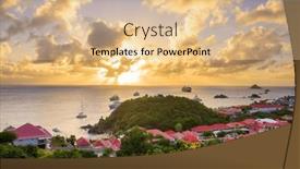  Presentation with west - Slide deck having gustavia-st-barts-coast background and a coral colored foreground