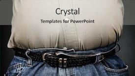  Presentation with gut - Colorful presentation design enhanced with gut - overweight stomach shallow focus backdrop and a light gray colored foreground