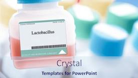  Presentation with human immune system - Slide set with gut-bacteria-such-as-bifidobacteria background and a sky blue colored foreground