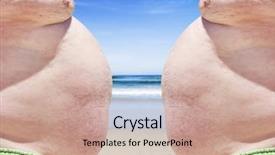  Presentation with obese - Audience pleasing slides consisting of gut health - close up of obese twins backdrop and a coral colored foreground