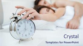  Presentation with good morning couple bed - Slide deck consisting of gut health - couple sleeping on bed focus background and a sky blue colored foreground