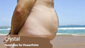  Presentation with gut - Audience pleasing PPT layouts consisting of gut health - fat man on the beach backdrop and a coral colored foreground