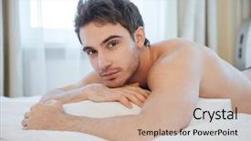  Presentation with calm abstract pastel - Slides enhanced with gut health - naked calm man lying background and a coral colored foreground