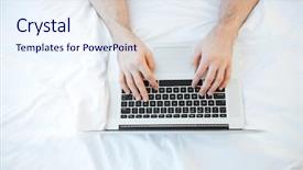  Presentation with gut - Cool new presentation with gut health - top view of man using backdrop and a sky blue colored foreground