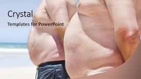  Presentation with men health - Beautiful theme featuring gut health - two fat men showing their backdrop and a  colored foreground