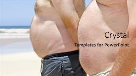  Presentation with men health - Theme consisting of gut health - two very fat men showing background and a  colored foreground