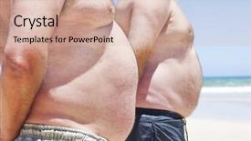  Presentation with men health - Theme featuring closeup image of guitar in caucasian woman hands background and a tawny brown colored foreground