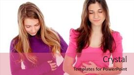  Presentation with stomach - Colorful presentation theme enhanced with gut health - two young women with stomach backdrop and a coral colored foreground