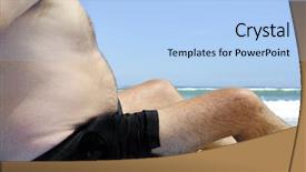  Presentation with gut - Beautiful PPT theme featuring gut health - unhealthy fat man sitting backdrop and a  colored foreground