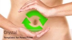  Presentation with gut - PPT theme enhanced with gut-health-healthy-digestion-woman background and a coral colored foreground