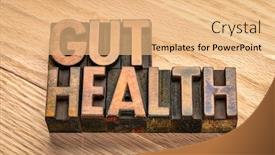  Presentation with health wellbeing - Presentation design featuring gut-health-in-vintage-letterpress background and a coral colored foreground