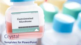  Presentation with microbiome - Slide set with gut-microbiota-gut-microbiome background and a sky blue colored foreground