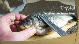  Presentation with fish scales - Beautiful presentation theme featuring gutting of freshly caught fish backdrop and a gray colored foreground