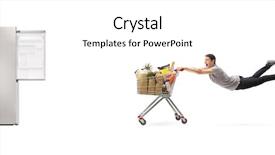  Presentation with groceries cart - Cool new presentation theme with guy being pulled backdrop and a white colored foreground