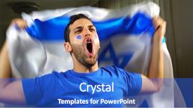  Presentation with israel flag - Audience pleasing slides consisting of guy celebrating with israel flag backdrop and a  colored foreground