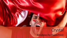  Presentation with turkish - Beautiful slides featuring guy celebrating with turkey flag backdrop and a  colored foreground