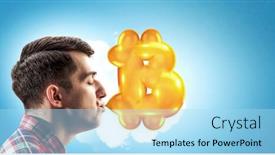  Presentation with chewing gum - PPT layouts featuring guy chewing gum mixed media background and a light blue colored foreground