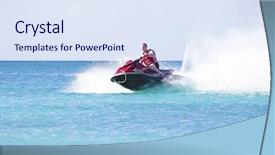  Presentation with caribbean - Presentation design featuring guy cruising on a jet background and a sky blue colored foreground