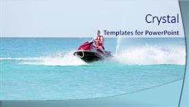  Presentation with ski - Amazing presentation theme having cruising on a jet ski backdrop and a sky blue colored foreground