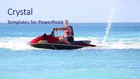  Presentation with jet - PPT layouts having cruising on a jet ski background and a sky blue colored foreground