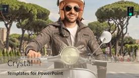  Presentation with rome - Presentation consisting of guy-in-a-leather-jacket background and a  colored foreground