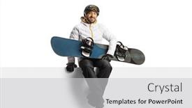  Presentation with snowboard - Slide deck enhanced with guy-in-a-white-jacket background and a light gray colored foreground
