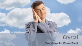  Presentation with sleeping - Slides having guy-in-pajamas-sleeping and a light blue colored foreground