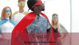  Presentation with superhero - Slides having guy-in-red-superhero-cape background and a red colored foreground