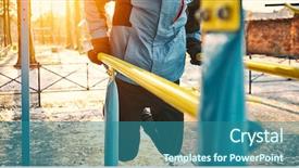  Presentation with parallel - Slide deck consisting of guy is training on parallel background and a  colored foreground