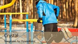  Presentation with parallel - Cool new PPT theme with guy is training on parallel backdrop and a coral colored foreground