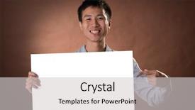  Presentation with usa china business - Presentation theme having guy of chinese holding blank background and a light gray colored foreground