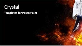  Presentation with automotive black and white - PPT theme featuring guy poses in white kimono background and a black colored foreground